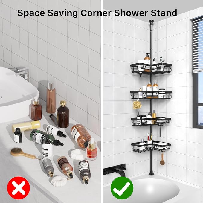 KEGII Corner Shower Caddy Tension Pole - Image 7