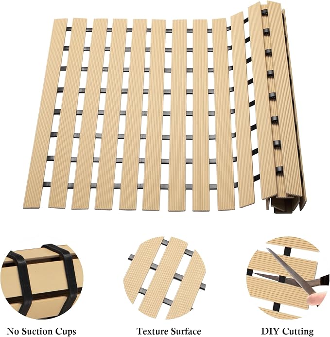 Non Slip Large Shower Mat, Non Suction Cups Shower Mats - Image 6