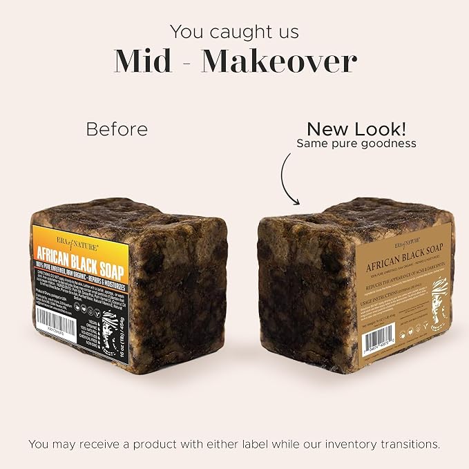 era of nature Best Raw ORGANIC AFRICAN BLACK SOAP, - Image 5