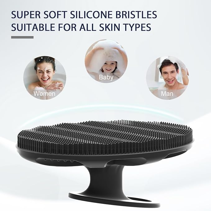 Silicone Body Scrubber Shower Bath Wash Brush Gentle Exfoliating Scrub - Image 7