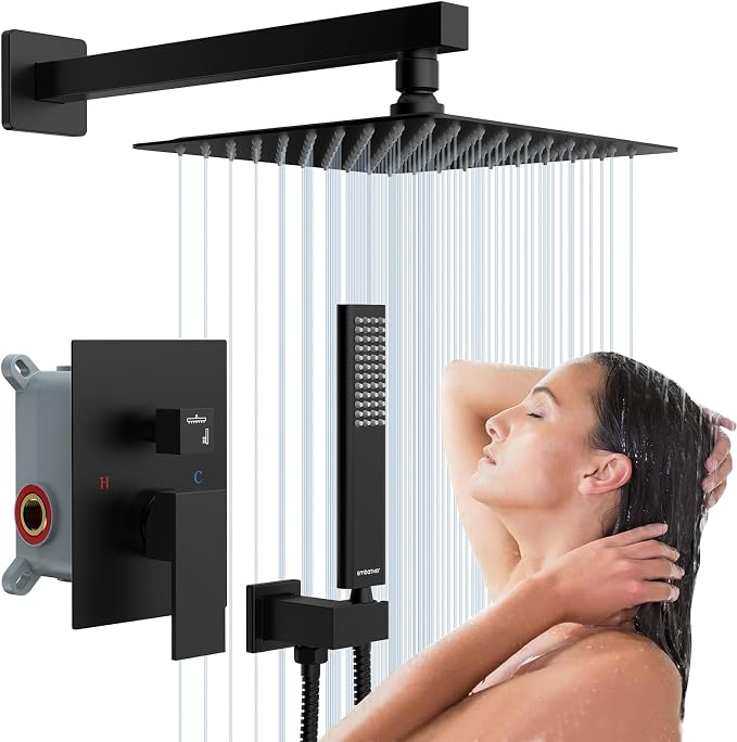 EMBATHER Shower System, High Pressure Wall Mounted Shower Faucet Set Complete by EMBATHER