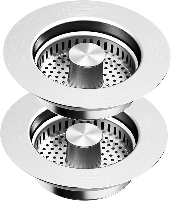 2 Pack Kitchen Sink Drain Strainer & Stopper by voze