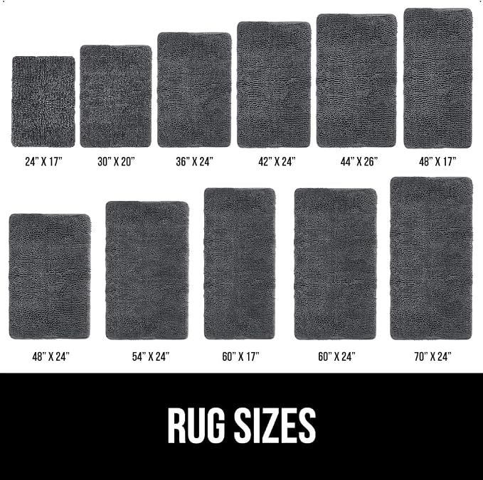 GORILLA GRIP Bath Rug Mat 60x24, Soft Absorbent Chenille, Quick Dry Microfiber - Image 6