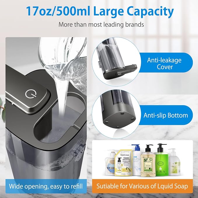 Automatic Liquid Soap Dispenser, Rechargeable, 17oz/500ml - Image 5