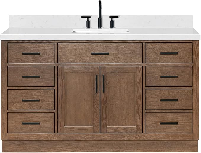 ARIEL Hepburn 60 Inch Single Rectangle Sink Bathroom Vanity - Image 11