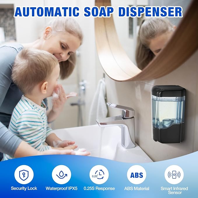 4 Pack Automatic Soap Dispenser Touchless, 600 ml / 20 oz Commercial Hand Soap - Image 6
