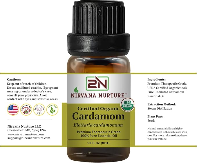 Cardamom Essential Oil USDA Certified Organic, 100% Pure Natural Premium Grade - Image 8
