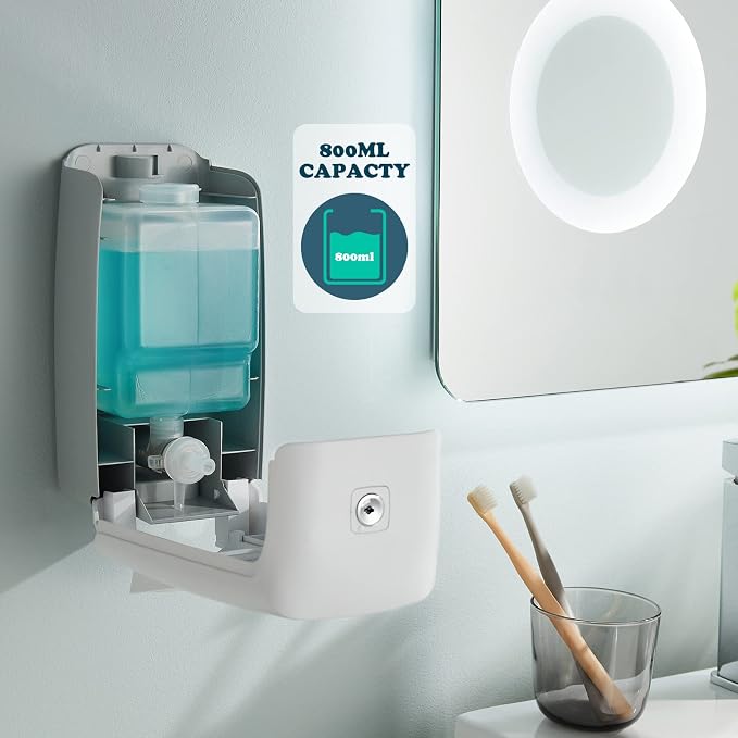 interhasa! Soap Dispenser Wall Mount Refillable 28oz Hand Sanitizer Dispenser - Image 3