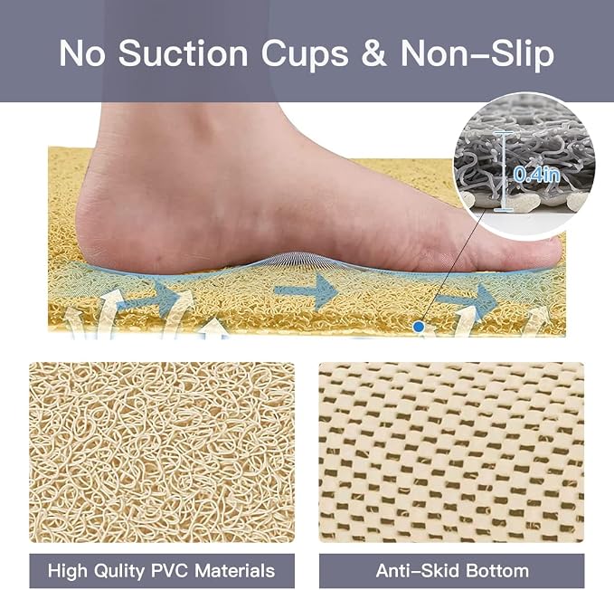 Shower Mat Non Slip, 27 x 27 Inch Extra Large Bath Mat - Image 3