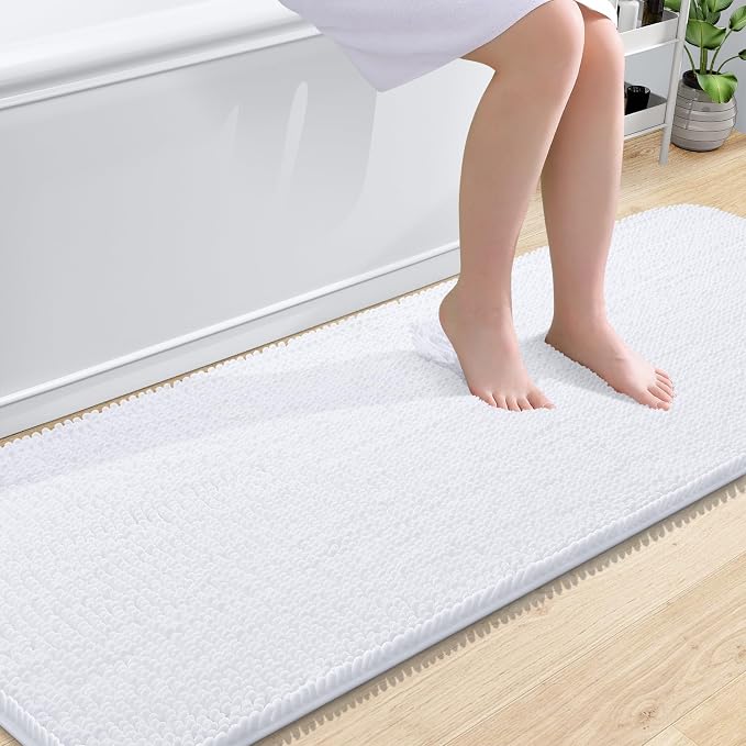 OLANLY Bathroom Rugs 70x24, Extra Soft Absorbent Chenille Bath Rugs, Rubber by OLANLY