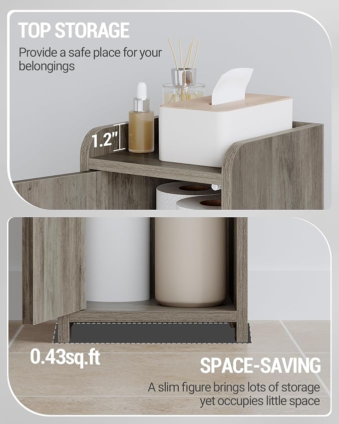Bathroom Storage Cabinet, Corner Floor Cabinet - Image 5