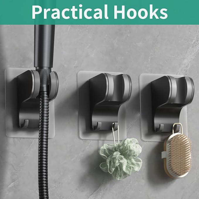 Hand Held Shower Head Holder Wall Mount, Shower Hose Holder Adhesive - Image 3