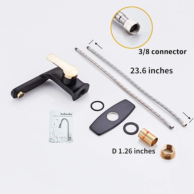 Modern Matte Black Bathroom Faucet, Single Handle Commercial Bathroom Sink - Image 6