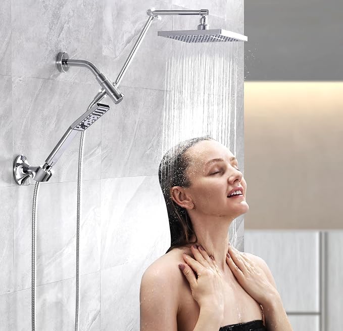 BRIGHT SHOWERS High Pressure Rain Shower Head Combo - Image 7