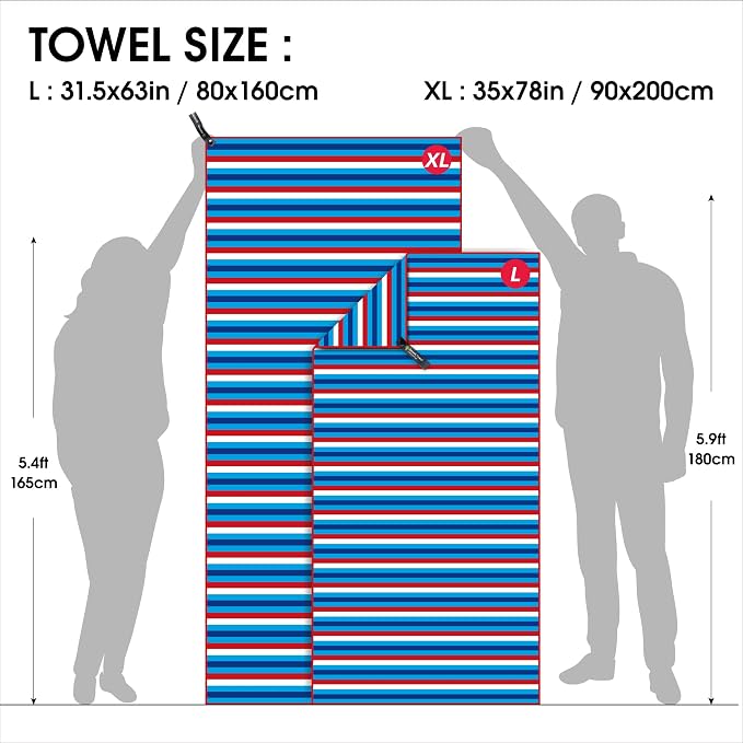 4Monster Microfiber Beach Towel Quick Dry, Super Absorbent Lightweight Travel - Image 4
