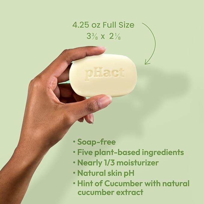 ANDREW LESSMAN pHact Moisture-Rich, Soap-Free Cleansing Bar Cucumber. Natural - Image 6