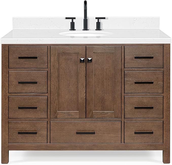 ARIEL Cambridge 48 Inch Single Oval Sink Bathroom Vanity - Image 11