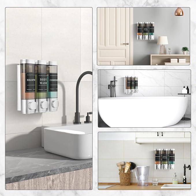 Shower Soap Dispenser Wall Mounted No Drill Shampoo Dispenser - Image 8
