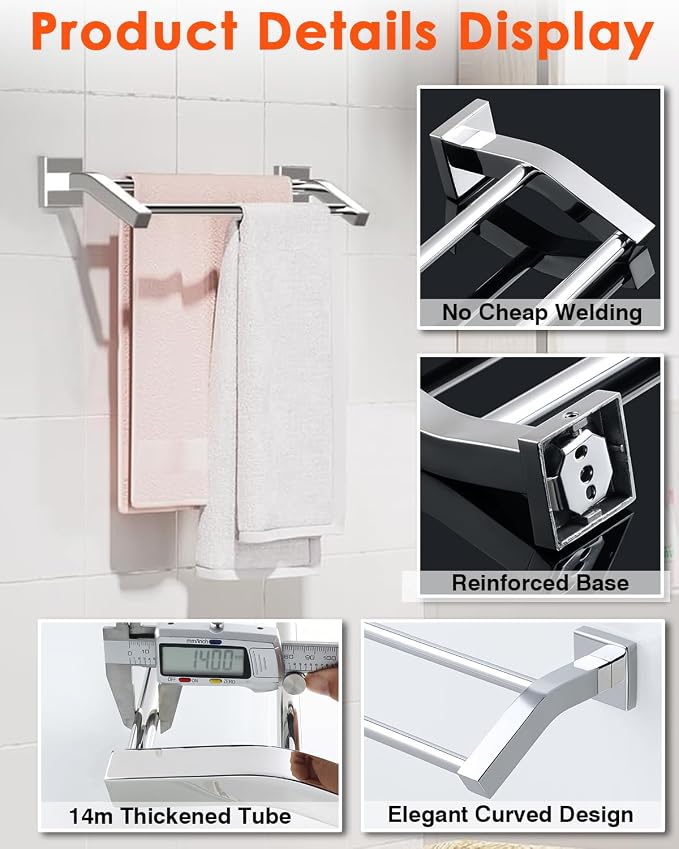 Alise Double Bath Towel Bars Towel Racks - Image 8
