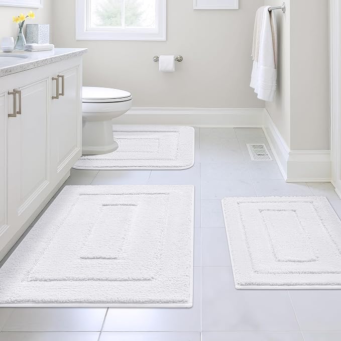 GRANNY SAYS Bathroom Rugs Sets 3 Piece, Soft Absorbent Microfiber Bath Mats by GRANNYSAYS