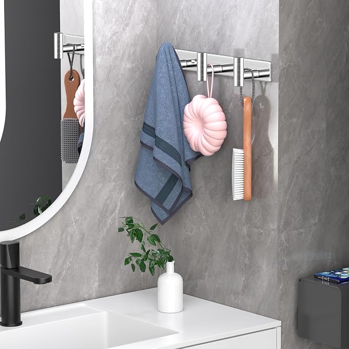 Wall Mounted Coat Rack-3 Hooks, Heavy Duty Stainless Steel Wall Hooks - Image 5
