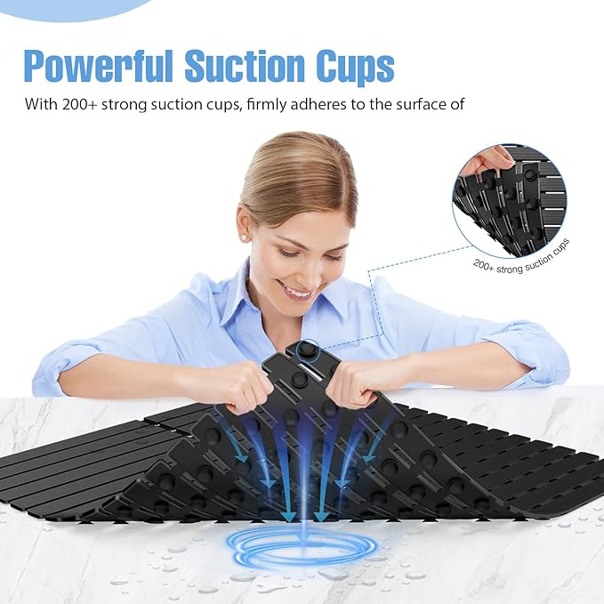 ​Shower Mat Non-Slip Bath Mat for Tub and Shower Stall, 200+ Suction Cups - Image 2