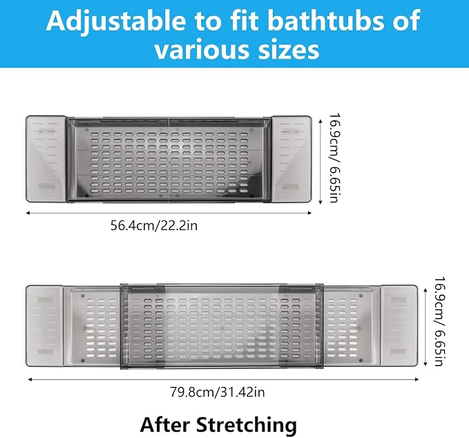 2 Pack Bathtub Tray Caddy - Image 2