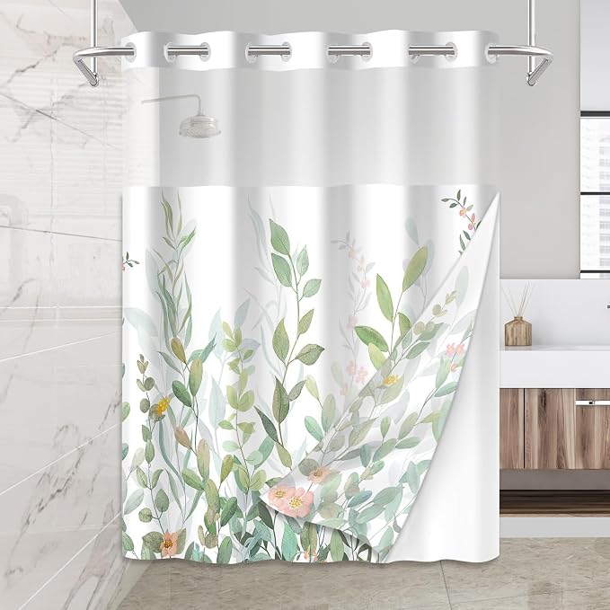 No Hook Shower Curtain Set by Mightree