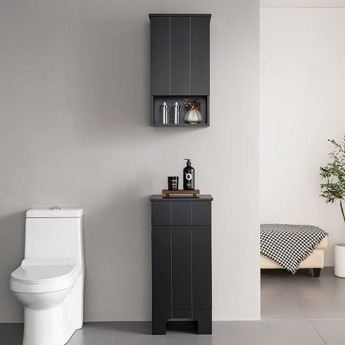 Small Bathroom Cabinet with Adjustable Shelves, Anti-Tip Design, 14.96" L x - Image 9