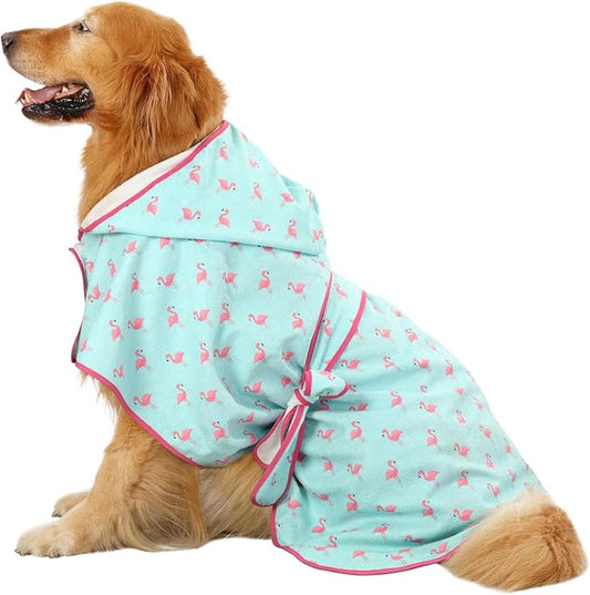 HDE Dog Bathrobe Super Absorbent Quick Drying Puppy Towel Wrap Coat Adjustable by HDE
