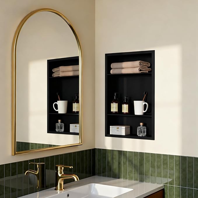 Stainless Steel Recessed Medicine Cabinet Bathroom Medicine Wall Niche Shower - Image 4