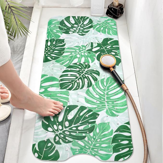 Tropical Leaves Bathtub Mat Non Slip, Boho Bath Tub Mat Baby Bath Mats - Image 6