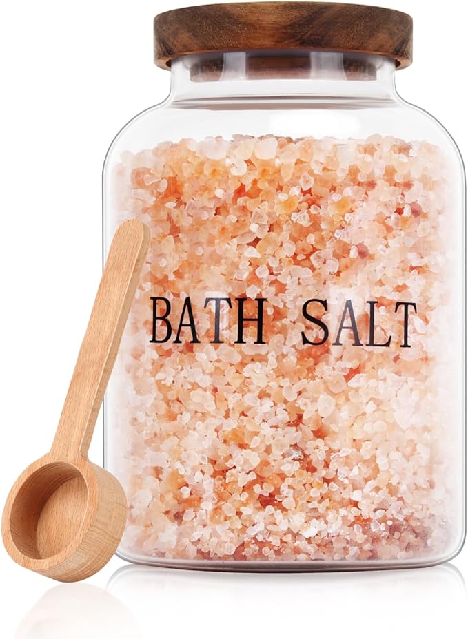 74 oz Glass Bath Salts Jar, Bath Salt Container by BKYFPQ