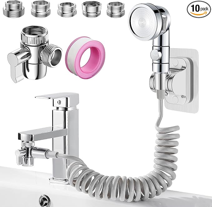 Sink Faucet Sprayer Attachment Set, Kitchen Bathroom Pet Bathing Shower Head by Roscid