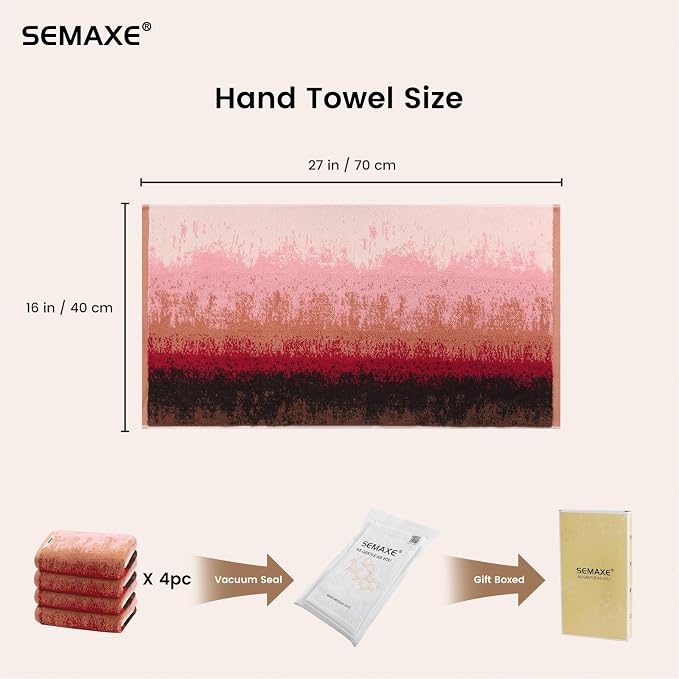 SEMAXE Hand Towels for Bathroom, 100% Cotton Towels - Image 2