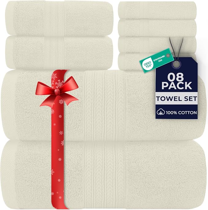 DAN RIVER 8 PC Luxury Bath Towels by DanRiver