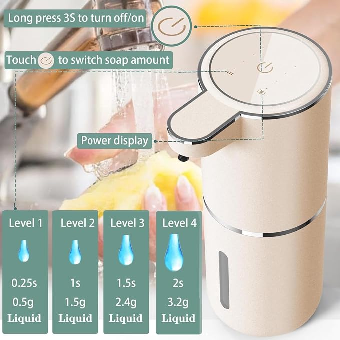Automatic Liquid Soap Dispenser, Touchless Hand Soap Dispenser USB - Image 7