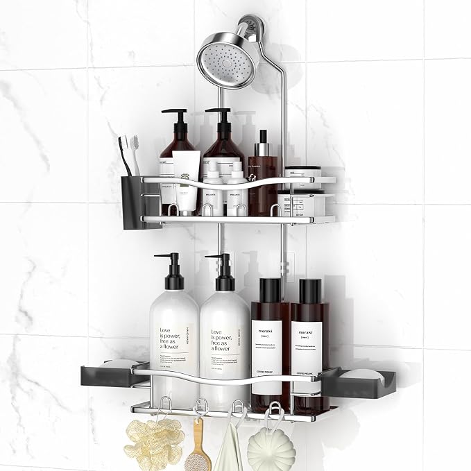 REINHARDT Shower Caddy Hanging, Rustproof Shower Caddy Anti-Swing Shower by REINHARDT