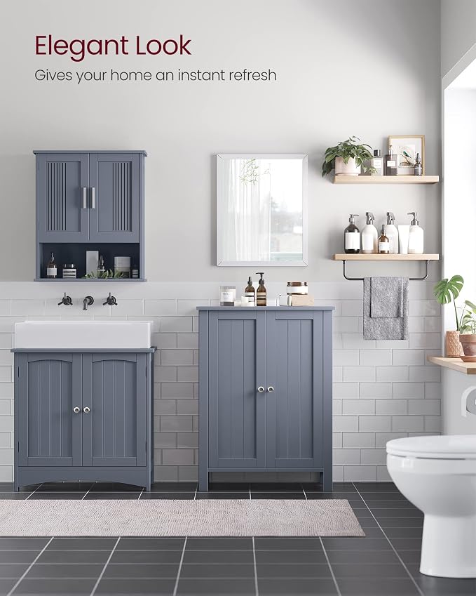 VASAGLE Floor Storage Cabinet, Freestanding Storage Unit - Image 9