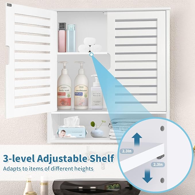 HYNAWIN White Organized Bathroom Storage Cabinet - Image 5