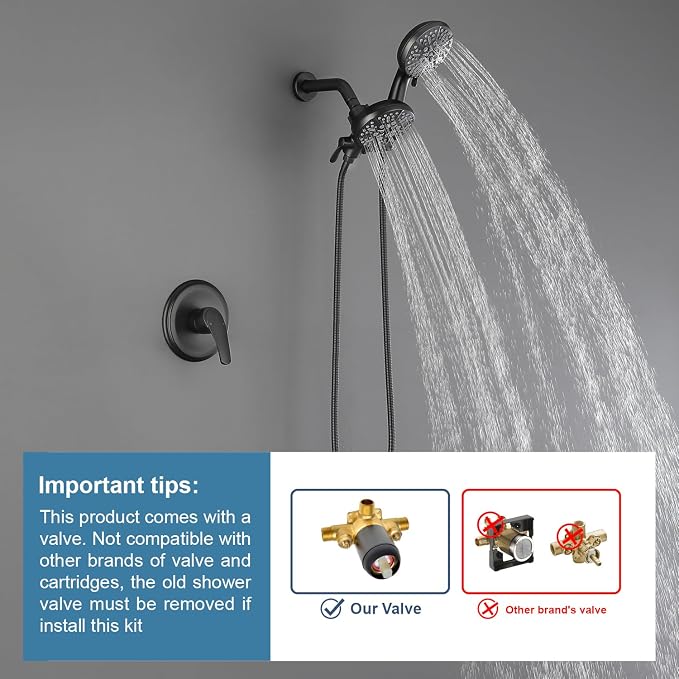 Dual Shower Faucet Set High Pressure Dual 2 in 1 Shower Combo Set Shower System - Image 2