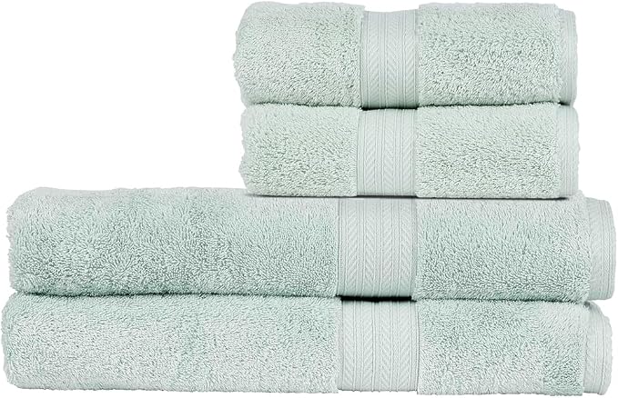 Christy Renaissance 4 Piece Blue Towel Set | 100% Egyptian Cotton | Luxury by Christy