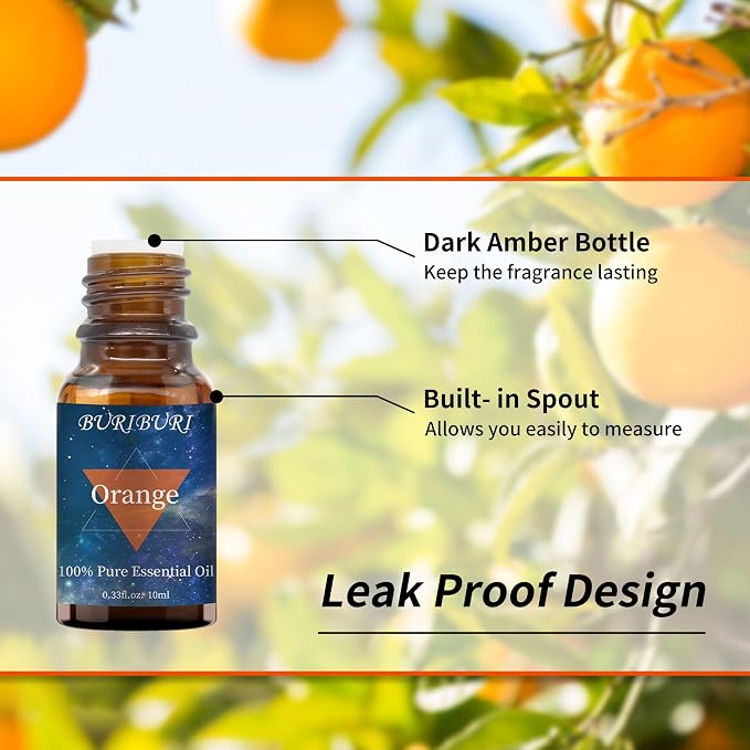 BURIBURI Orange Oil and Vanilla Essential Oil, 100% Pure, Organic Aromatherapy - Image 5