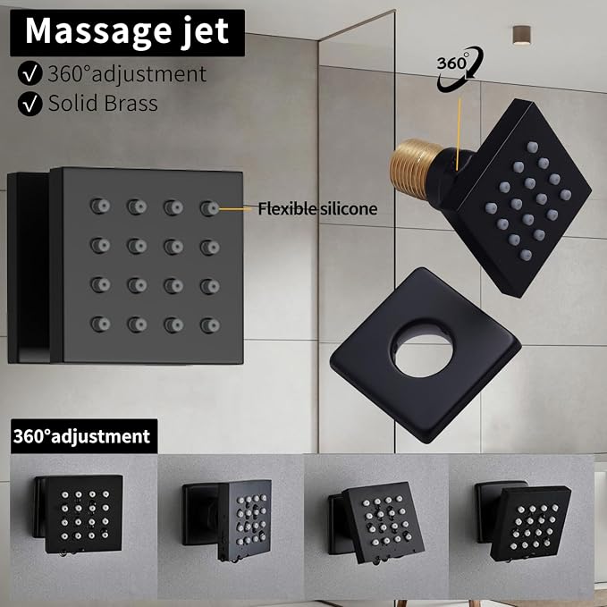 Bathroom shower system Ceiling 14x20 inch shower head, spray - Image 7