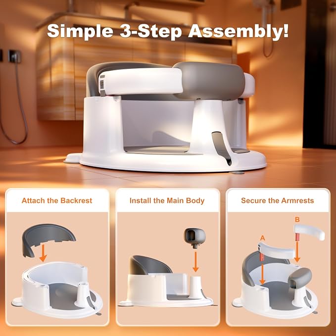 Baby Bath Seat for Babies: Non-Slip Infant Bathtub Chair - Image 7