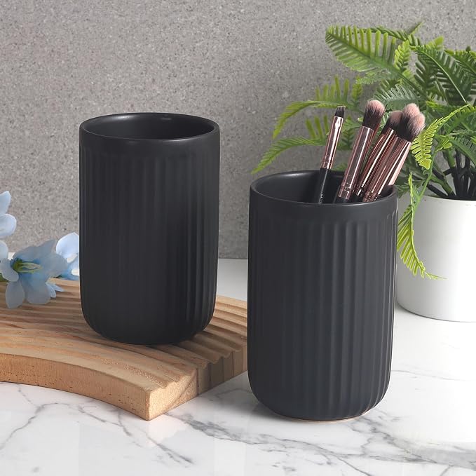 Matte Black Toothbrush Holders for Bathrooms - Image 2