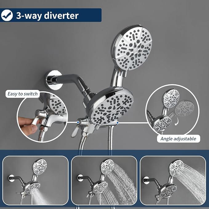 2 Handle Shower Faucet Shower System Complete 2 in 1 Shower Combo Set - Image 3
