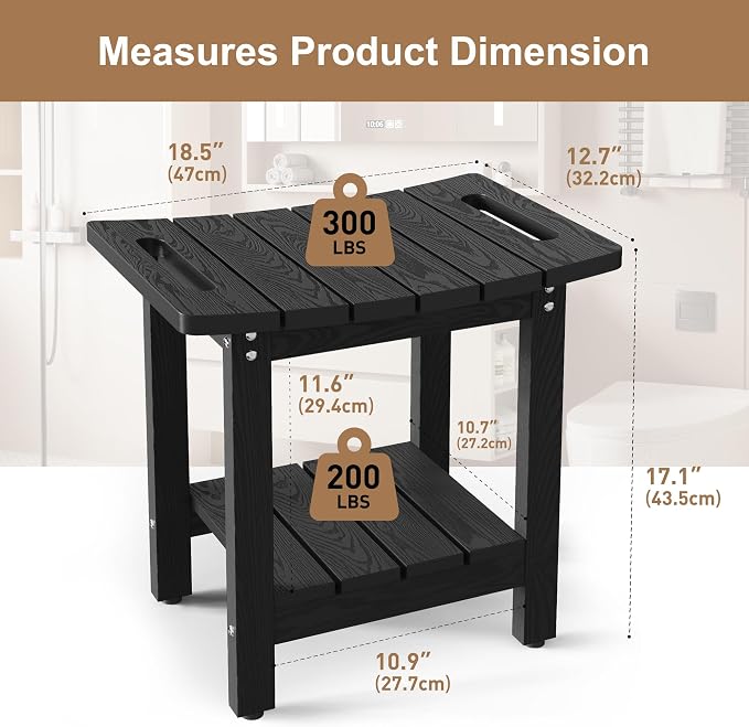 HIPS Shower Benches for Inside Shower, Shower Stool - Image 2