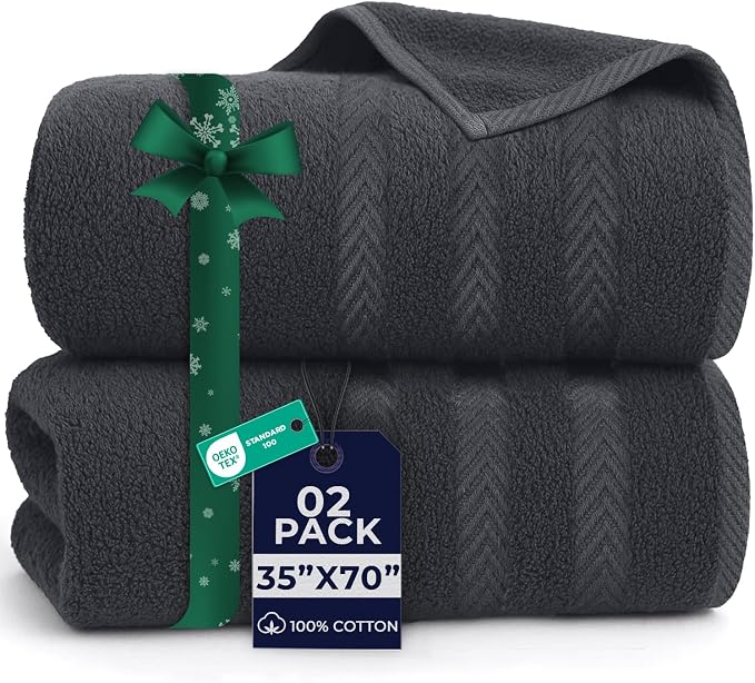 DAN RIVER 2 Pack Luxury Bath Sheets 35x70, 600 GSM, Soft & Quick Dry 100% Ring by DanRiver