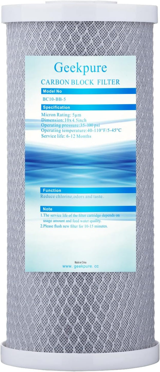 Geekpure 10 Inch Whole House Replacement Carbon Block Water Filter Cartridge by Geekpure